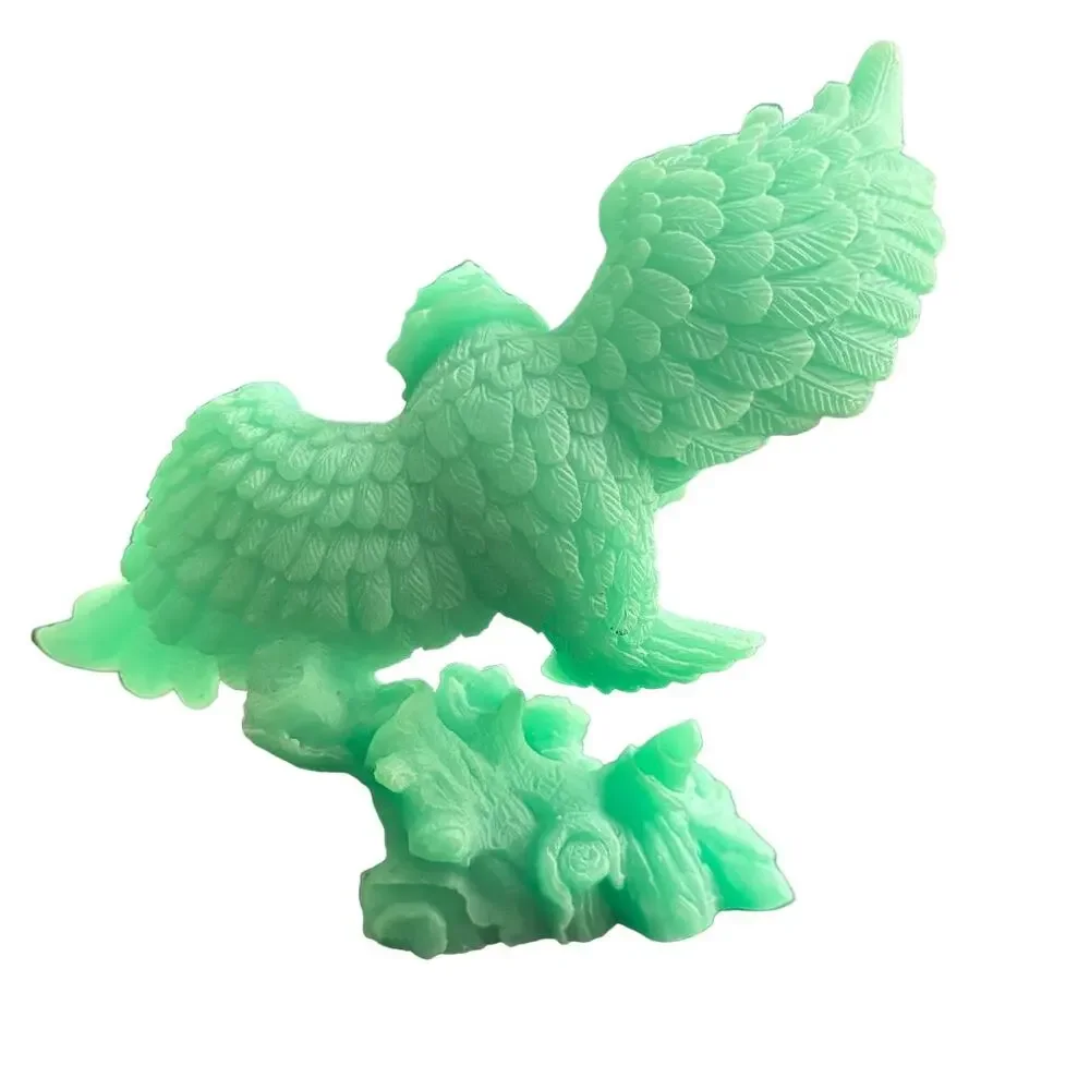 VTG USSR‎ Glowing Green Eagle Desk Statue Figurine